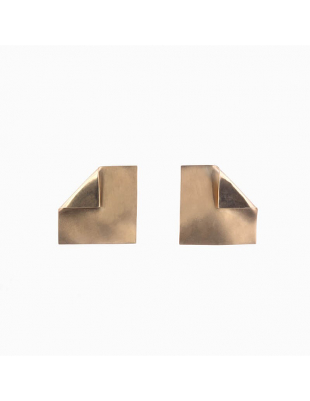 IMPERFECT SQUARE earrings Minimalist, handcrafted - Monom