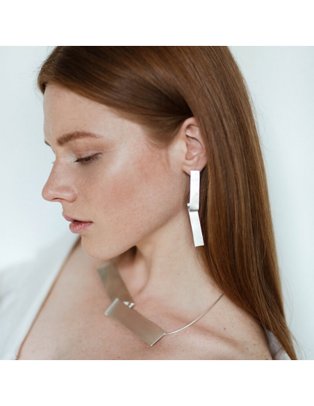 IMPERFECT BAND earrings  Minimalist, handcrafted - Monom