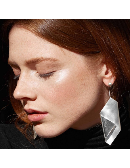 IMPERFECT LEAF earrings Minimalist, handcrafted - Monom