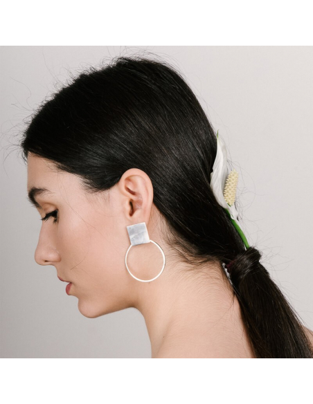 PLATTITUDE CIRCLED earrings Minimalist, handcrafted - Monom