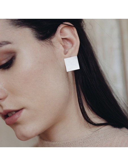 PLATTITUDE earrings Minimalist, handcrafted - Monom